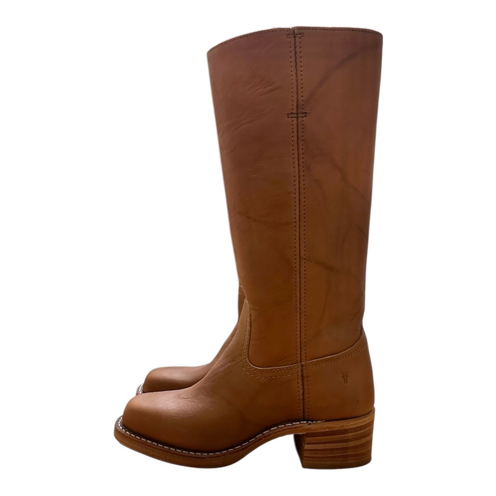 Vintage Frye Campus 14L Boots Dark Red Cognac Brown Made in USA Size 7 M